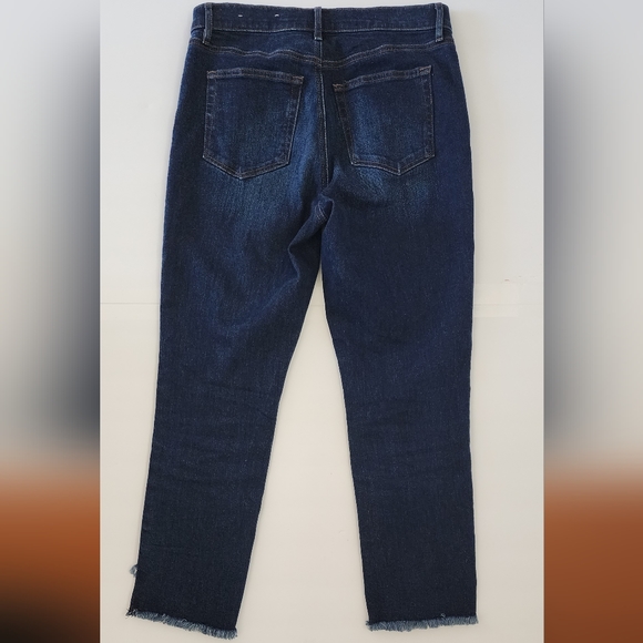 Loft Outlet Petite Slit Frayed Women's High Rise Straight Leg Jeans Size P6 - Picture 2 of 6